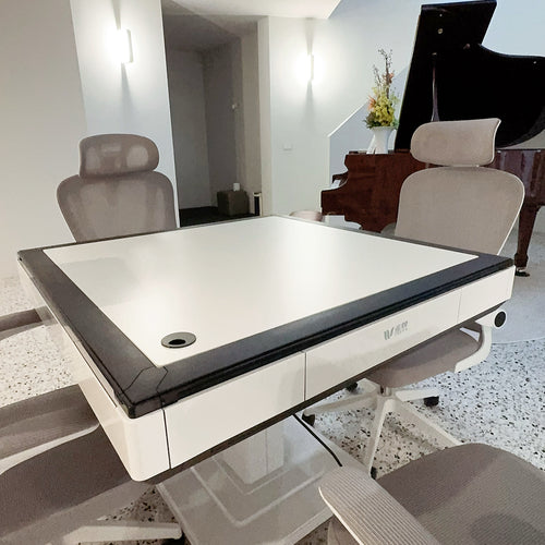Automatic Mahjong Table – White Frame with Green Playing Surface