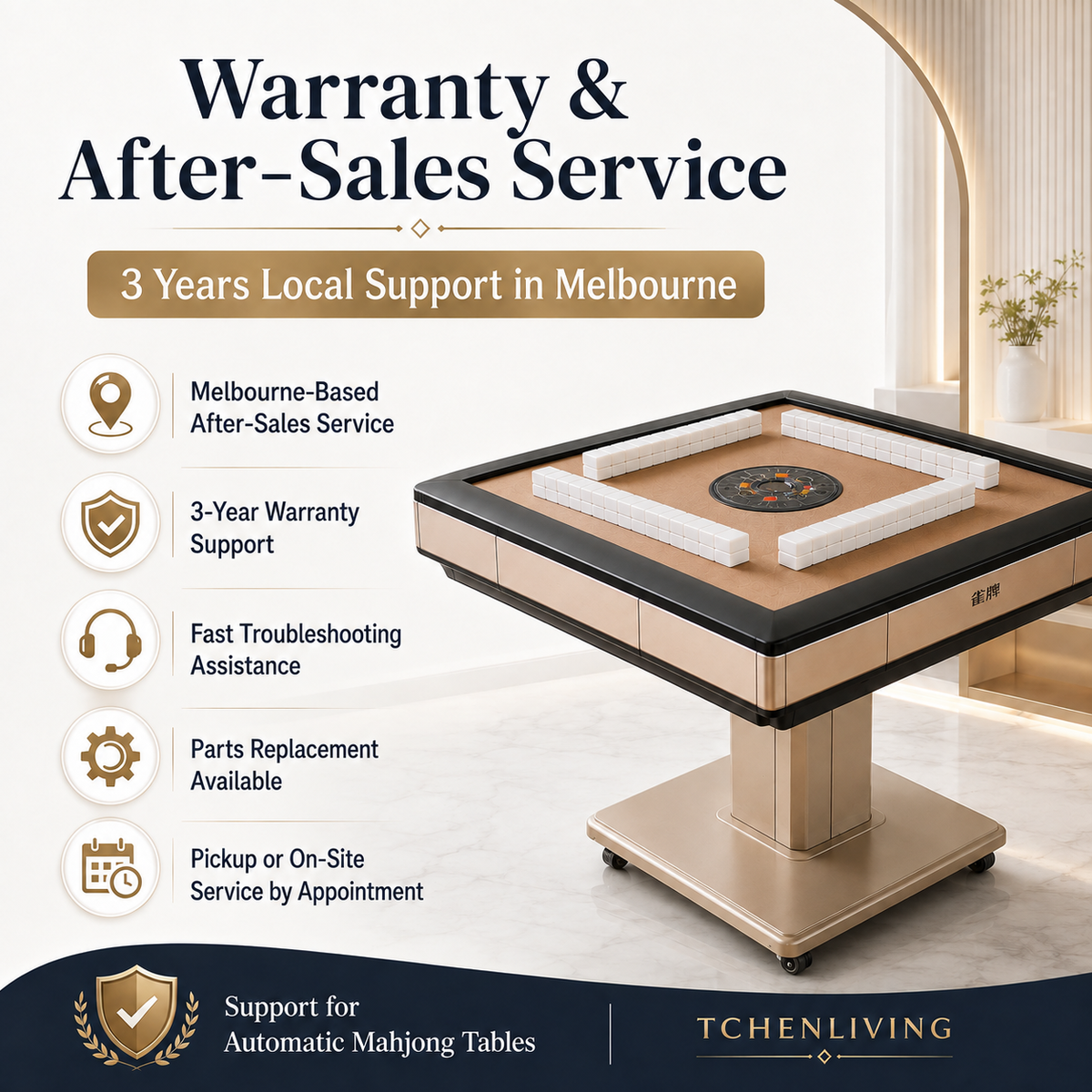 Automatic Mahjong Table Melbourne – White & Green